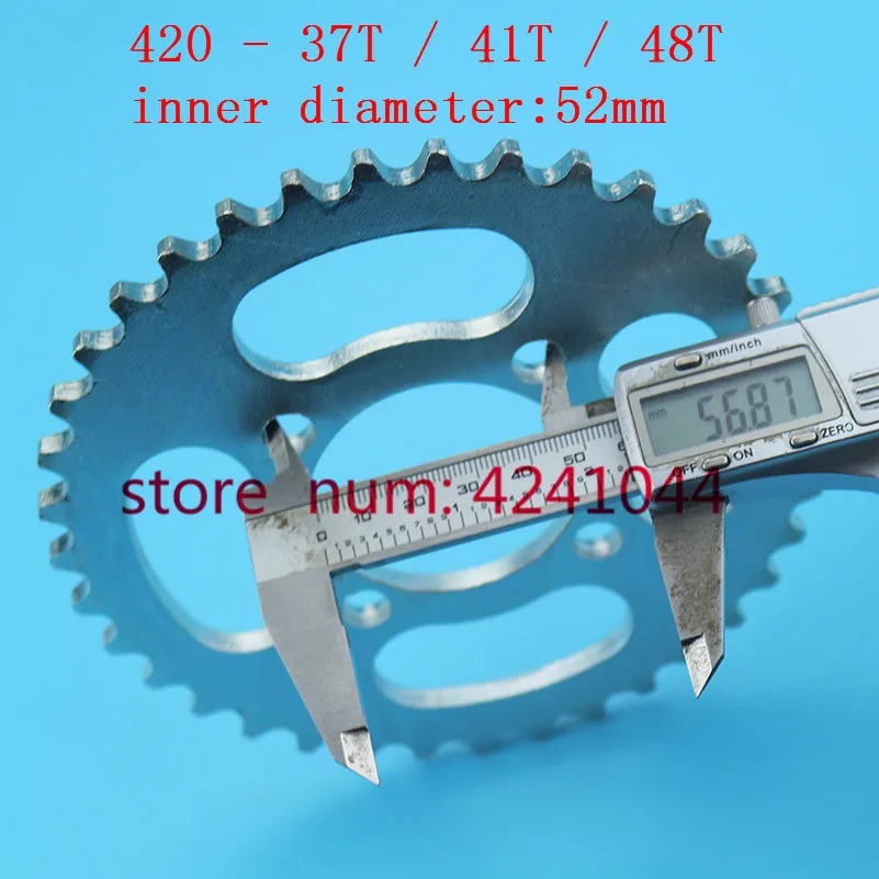 420 37T 41T 48T Tooth Rear Chain Sprocket 52mm For Chinese ATV Quad Pit Dirt Bike Buggy Go Kart Motorcycle Motor Moped