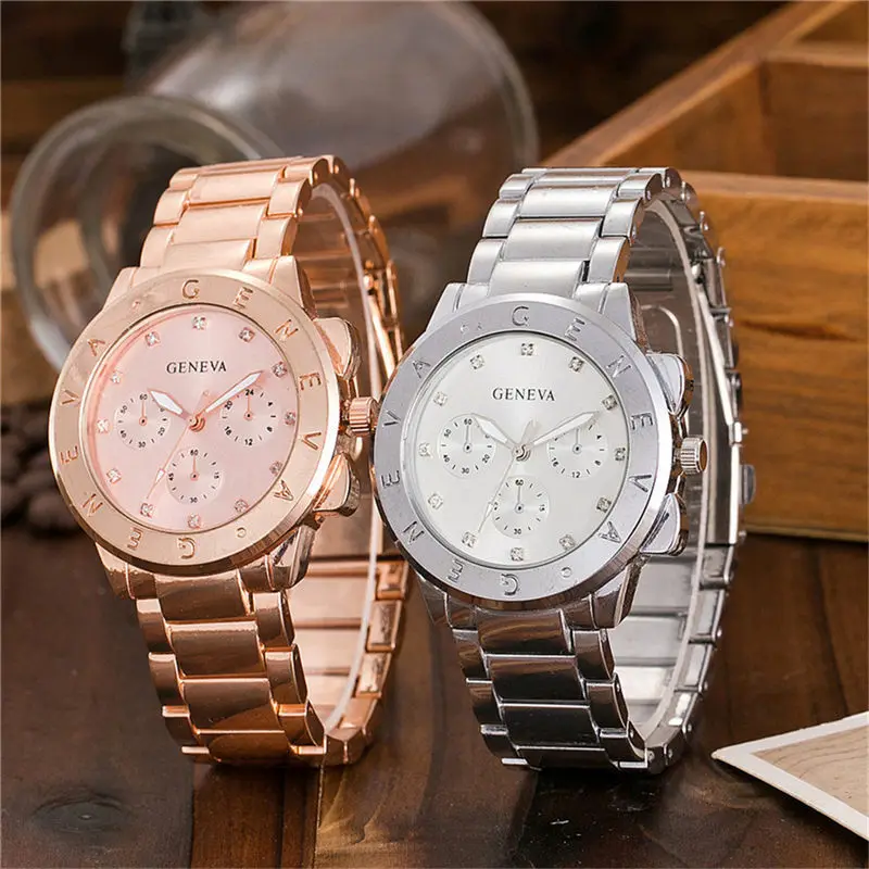 

2019 Geneva Brand New Quartz Watch Leather Strap Korean 097HD