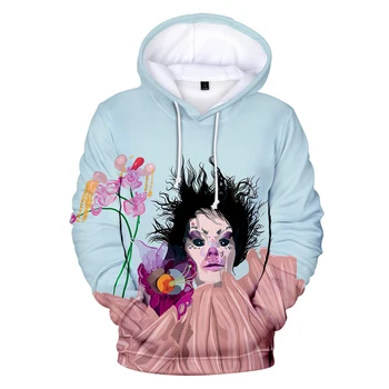 

Aikooki 2019 New Bjork 3D Print Hoodie Men And Women Fashion Harajuku personality Hooded Sweatshirt Bjork Print Hip Hop Tops