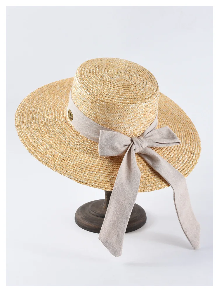 USPOP, женские модные шляпы от солнца из рафии, летние шляпы с бантом из ленты, соломенная шляпа из натуральной пшеницы, повседневная женская пляжная шляпа с широкими полями