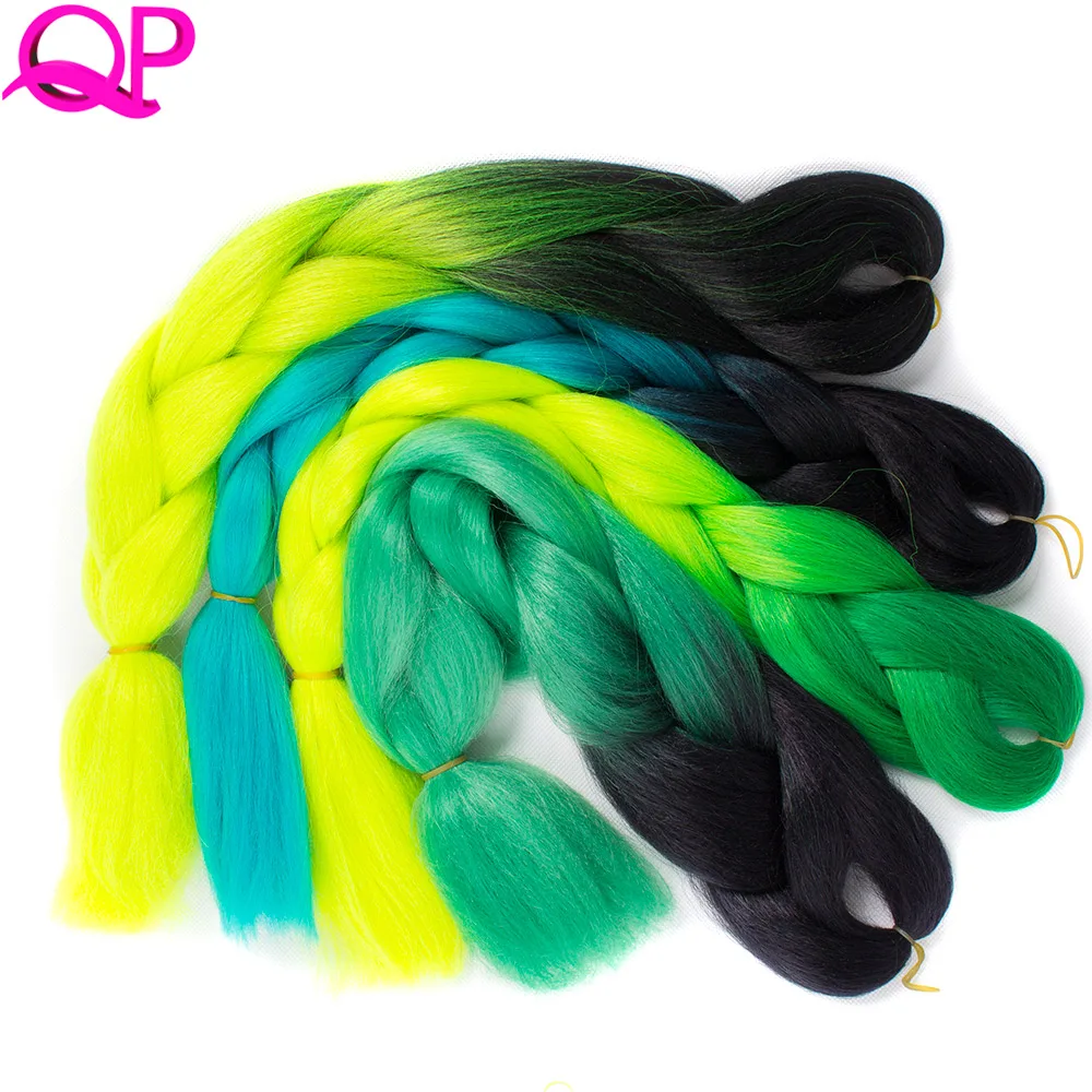 Pre Ombre Braiding Hair 24'' yaki straight 100g/pcs Synthetic High Temperature Fiber Hair Extensions