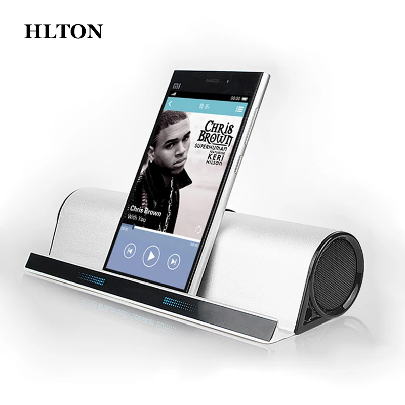 HLTON Портативный беспроводной Bluetooth динамик Громкая связь бас стерео музыкальный сабвуфер с подставкой Держатель для iphone X samsung Tablet PC