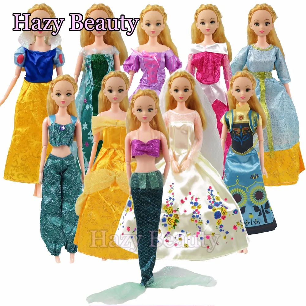 5 шт., платье для куклы, похожее на сказочную сказку, Белоснежка, Золушка, Анна, свадебное платье, подарок для девочки, детские игрушки для 12 дюймов, кукольная одежда