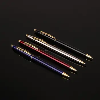 

1pc Commercial Metal Ballpoint Pen Automatic Ballpoint Pen Exquisite Packaging 134*7.6mm Long School Office Signature