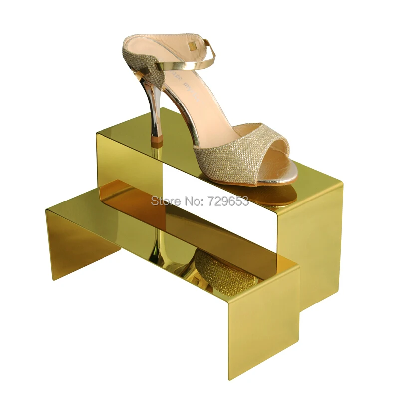 4pcs Gold Metal High low Size Shoe Display Stand Holder Shoe Stand