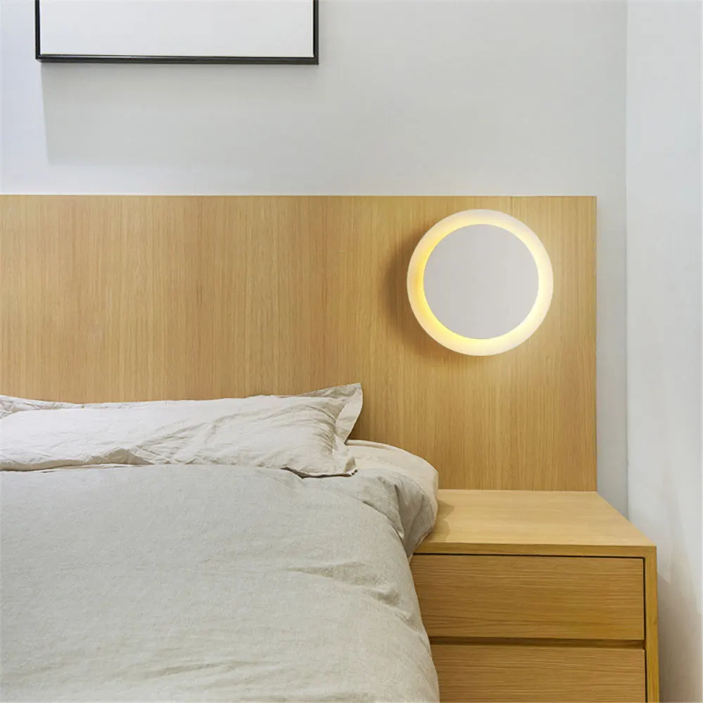 Скандинавский пост-креативный светильник для гостиной, столовой, спальни, прикроватный бра, Круглый квадратный вращающийся на 350 ° настенный светильник с Луной, AC90V-260V