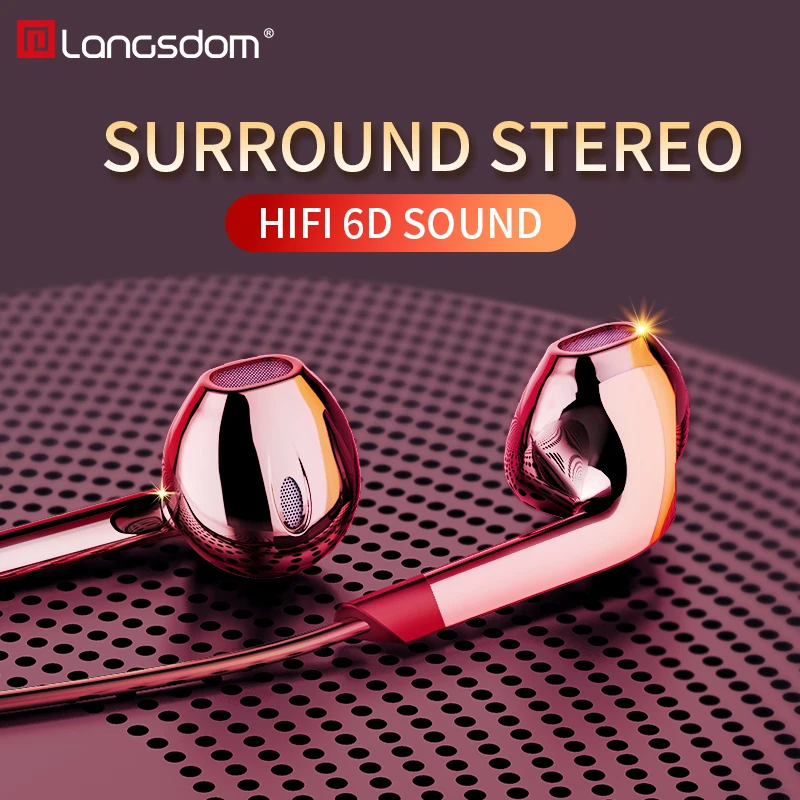 Langsdom Gamer проводные наушники E6U портативные audifonos super bass HIFI гарнитура стерео с