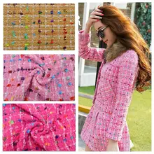 Цветная модная полиэфирная твидовая ткань для женского пальто 150 см ширина пряжа окрашенная плетеная твидовая ткань осень и зима