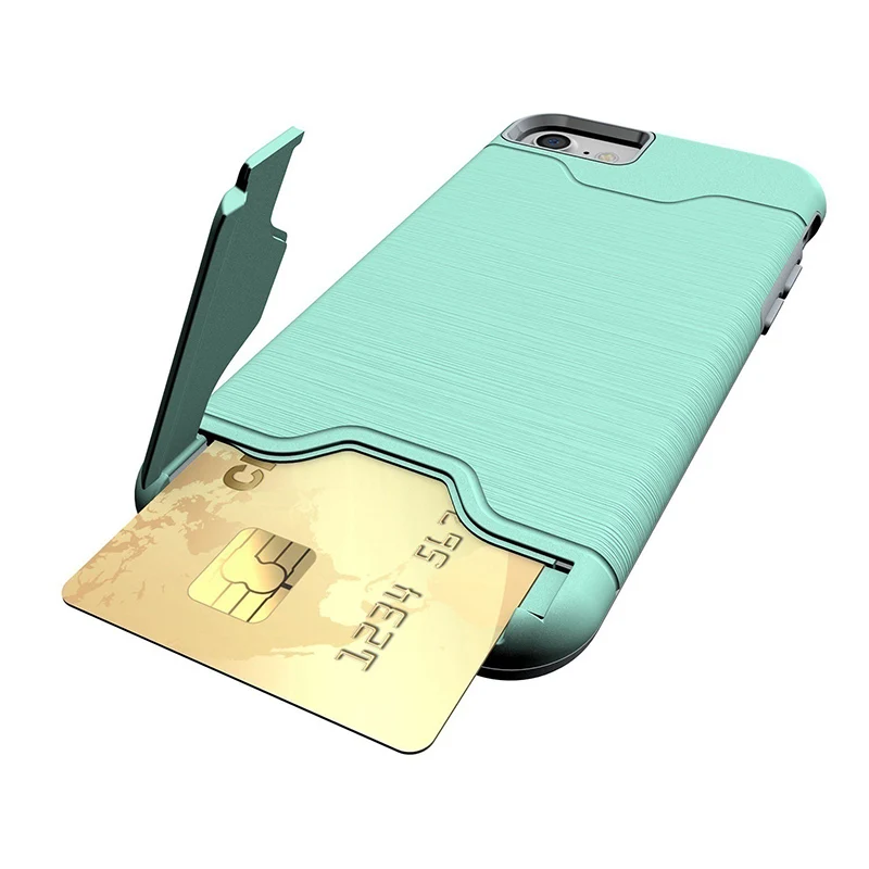 Mobile Phone Case Cover Card Slot Holder Shockproof Stand Compatible iPhone 7 8 IJS998Fitted
