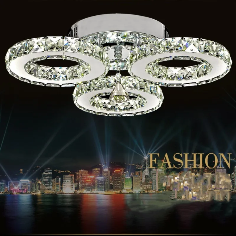 

Modern Ceiling Lamps LED 3 Ring Crystal Circle Ring Ceiling Lamp Led chandelier lamps Bedroom Light Aisle Light Corridor Light