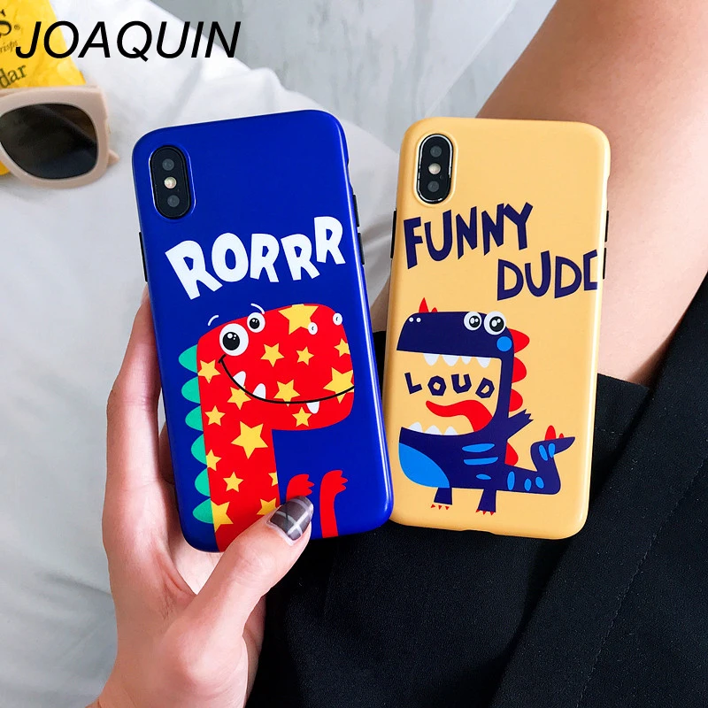 Cute Dinosaur Patterned Phone Case For iphone 6 6S 7 8 plus Cases X XS MAX XR Soft Cover Funny Cartoon Capa |