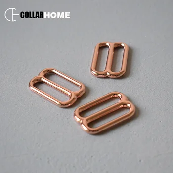 

200pcs solid sliders rose gold 1 inch adjustable tri-glide metal buckle 25mm DIY pet dog collar straps accessories belt buckle