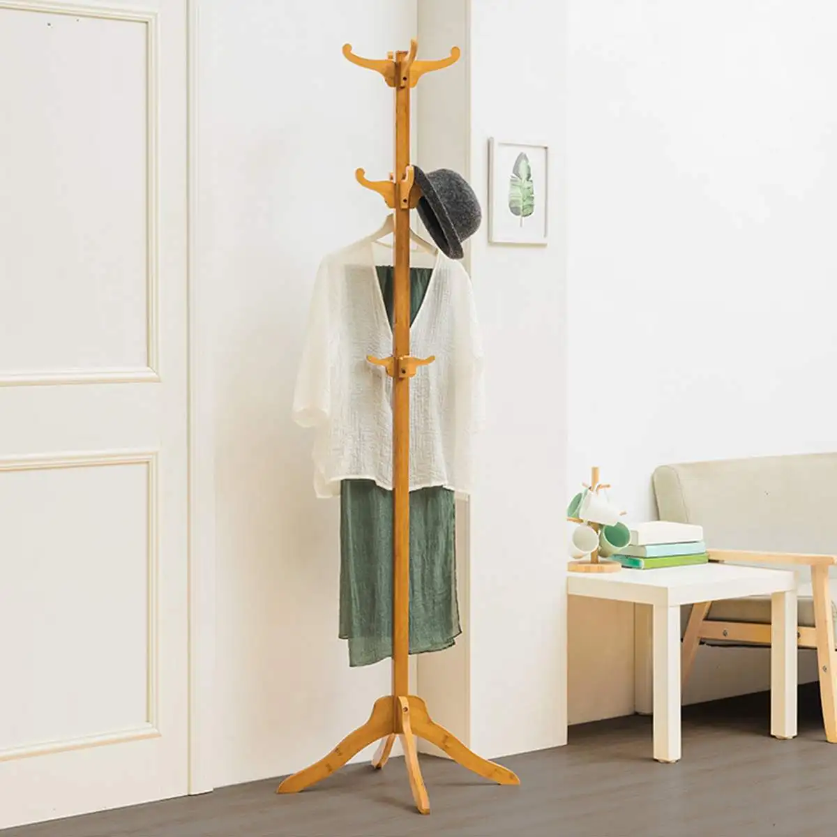 Solid Wood Hanger Floor Standing Coat Rack Creative Home Furniture
Clothes Hanging Storage Rack Wood Hanger Bedroom Drying Rack