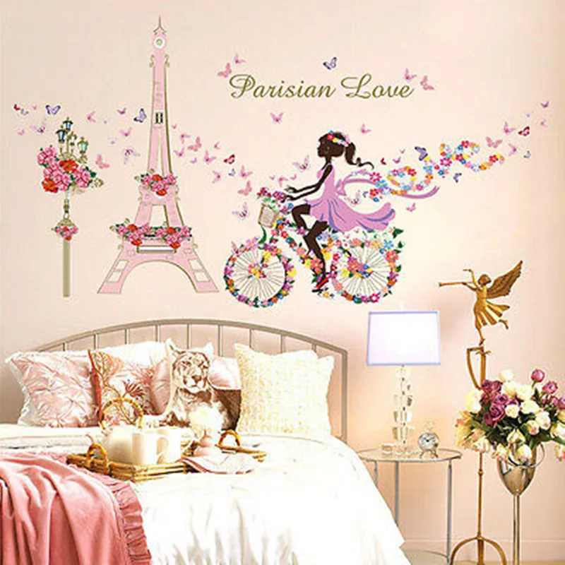 

Paris Eiffel Tower Removable Vinyl Art Decal Mural Home Room Wall Sticker Decor Cute Cartoon Wall Stickers