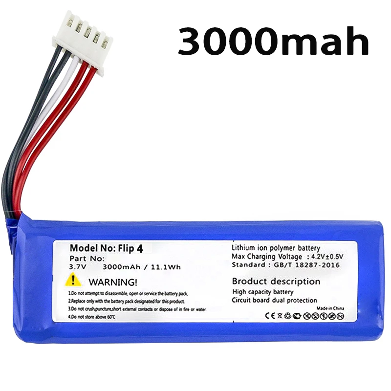 WONKEGONKE GSP872693 01 для JBL Flip 4 специальное издание 3000 мАч номер отслеживания
