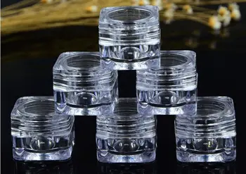 

10pcs Square Acrylic 5g 5ml Mini Transparent Eye cream bottle Sample Cosmetic Case Cream Jar Lotion packing Bottle Container