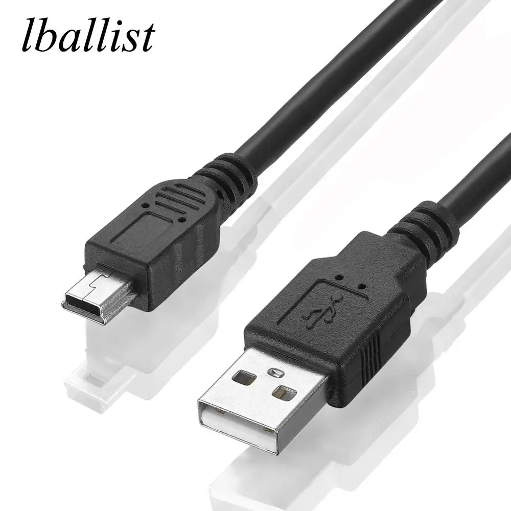 

lballist Mini 5Pin USB Cable USB 2.0 Type A Male to Mini 5P Male Foil Braided Shielded 30cm 50cm 1m 1.5m 1.8m 3m 5m