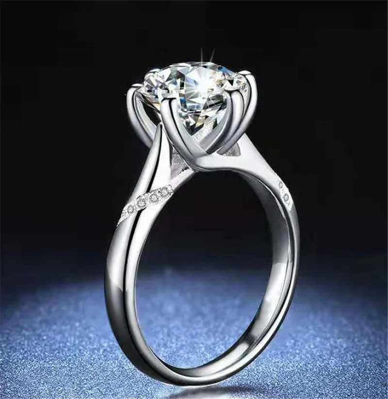 Бриллиантовые кольца 925 пробы серебро 1.5ct AAAAA cz Обручение обручальные кольца для женщин Свадебные вечерние Модные украшения