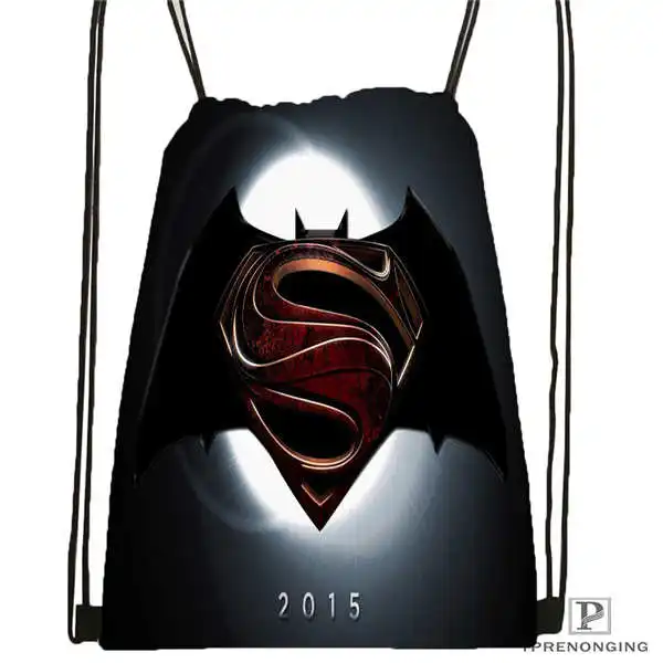 Custom superman logo Drawstring Backpack Bag Cute Daypack Kids Satchel Black Back 31x40cm 180612 02 25