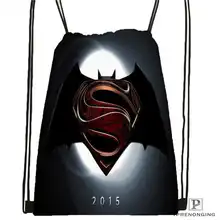 Custom superman-logo Drawstring Backpack Bag Cute Daypack Kids Satchel (Black Back) 31x40cm#180612-02-25