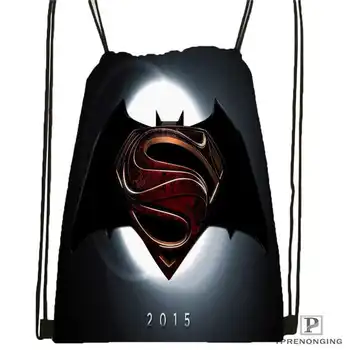 

Custom superman-logo Drawstring Backpack Bag Cute Daypack Kids Satchel (Black Back) 31x40cm#180612-02-25