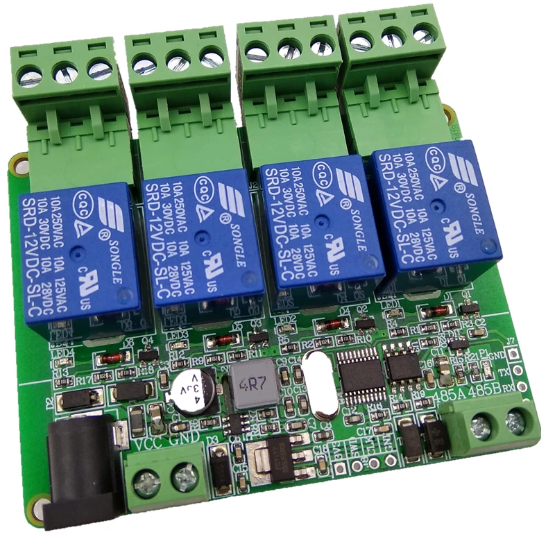 

4-полосное реле Modbus RTU 485, вход 9-24 В