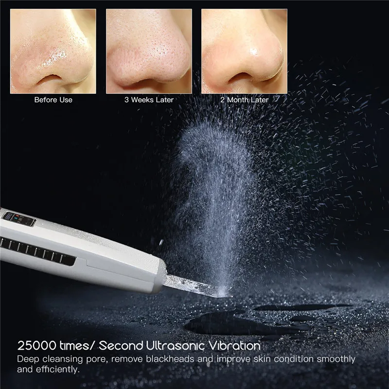 Ultrasonic Deep Face Cleaning Machine Skin Scrubber Exfoliating Pore Dirt Blackhead Removal Tools Powered Facial care Massager47