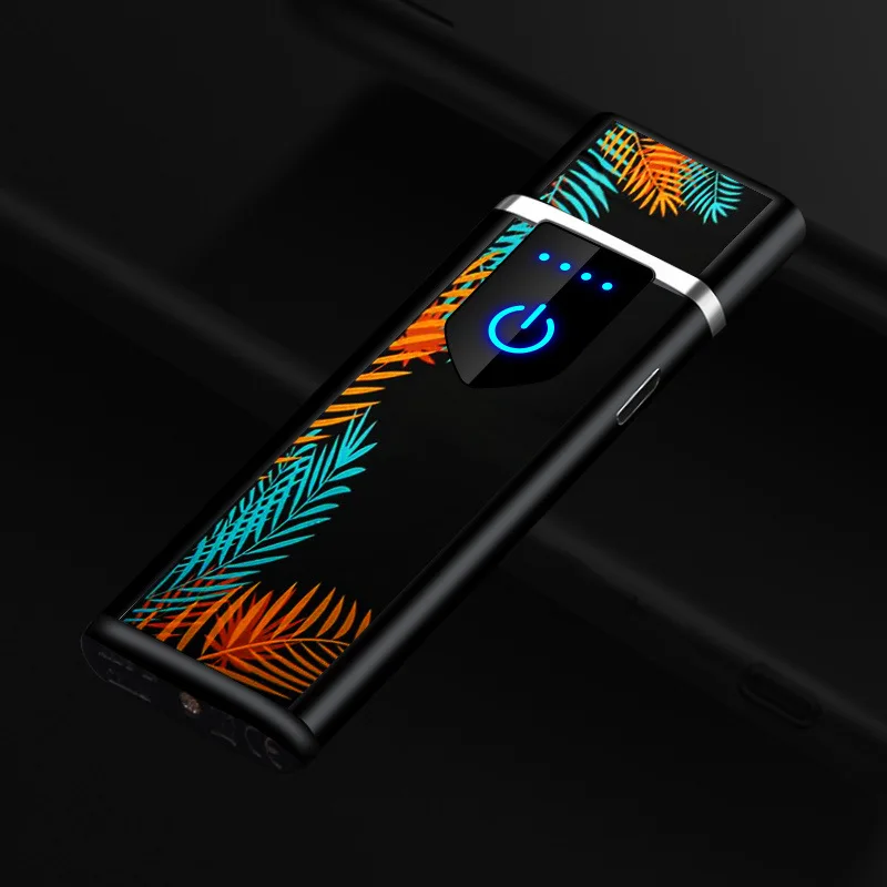 

Charging lighter Touch induction windproof electronic ultra-thin USB cigarette lighter Metal Multiple patterns Personaliy gifts