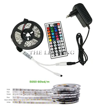 

Black PCB Board 5050 LED RGB Strip 5M IP65 Led Tape Waterproof 300 LEDs/Roll +44 keys IR Remote