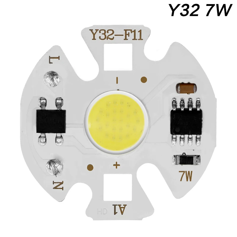 COB светодиодный светильник чип 220 В 10 Вт 50 Вт 20 Вт 30 Вт 3-9 Вт прямоугольный чип для точечный светильник светодиодный светильник прожектор Y27 Y32 не нужен драйвер DIY - Испускаемый цвет: Y32 7w