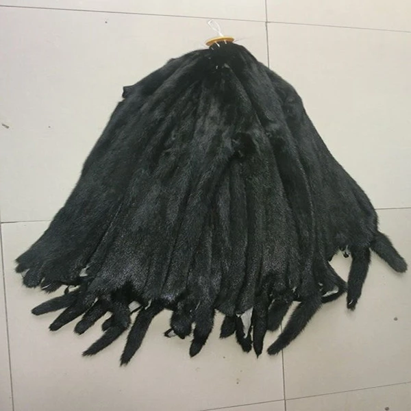 

High quality Mink fur pelt dyed black color mink fur skin