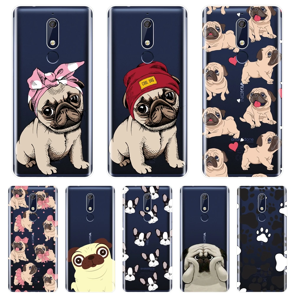 

Phone Case For Nokia 2.1 3.1 5.1 6.1 7.1 Soft Silicone Pug French Bulldog Puppy Back Cover For Nokia 7.1 6.1 5.1 3.1 2.1 Plus
