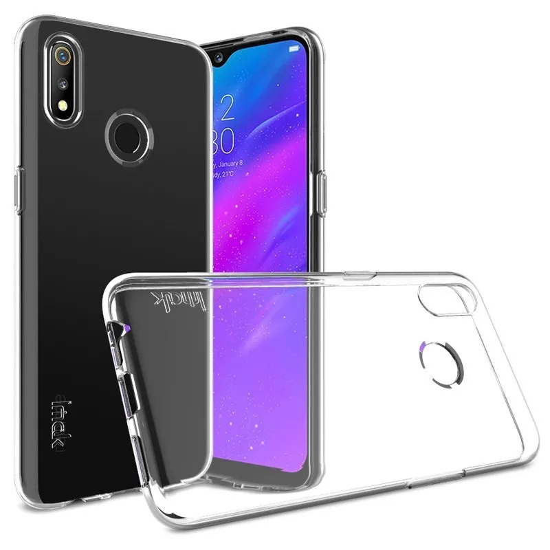 for OPPO Realme 3 Case IMAK UX-5 Series 1.3mm Thickening Type
Shockproof Soft TPU Back Cover OPPO Realme 3 Case