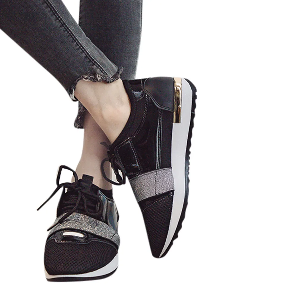 

Casual Pu Shoe Women Fashion Brand Low Heel Sneaker Lady chaussure Summer Autumn Female footware Breathable Girl Black Shoes