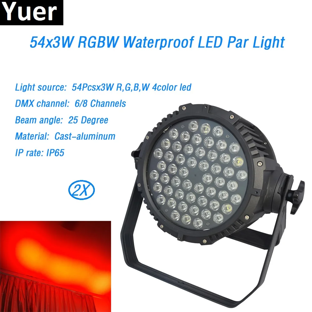 

2Pcs/Lot Aluminum Cast LED Par 54x3W Waterproof RGBW 4 Colors DMX512 IP65 Stage Light 6/8 channels Outdoor Wedding Show DJ