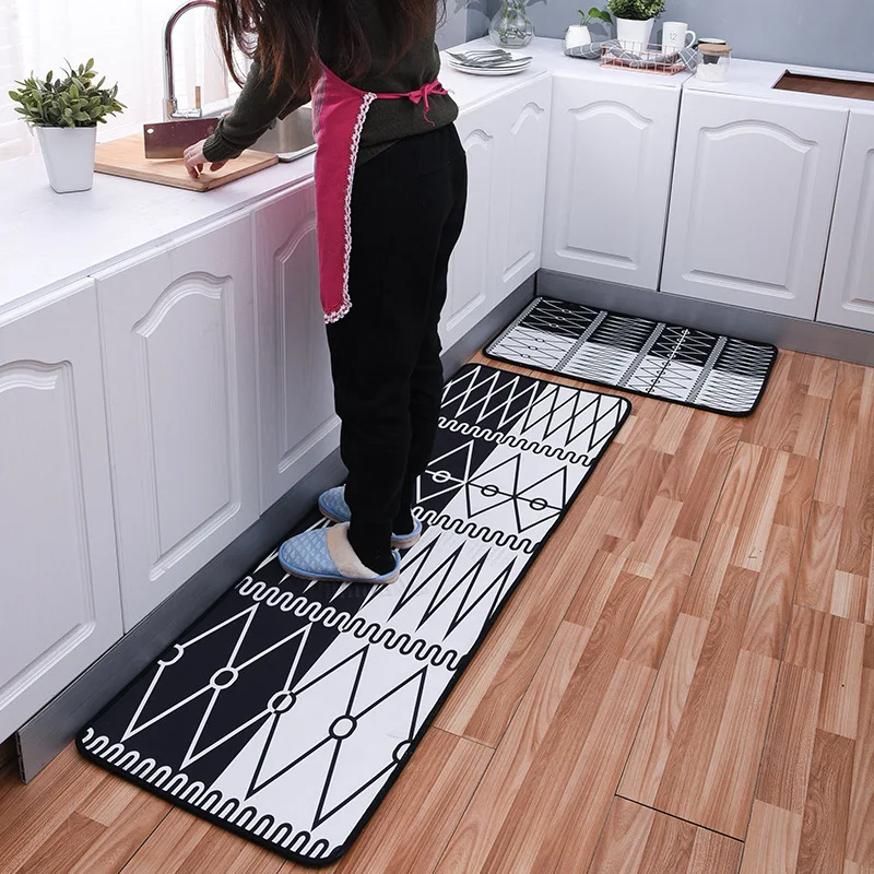 

4 Choice Hot Kitchen Mat Anti-slip Modern Area Rugs Living Room Balcony Bathroom Carpet Set Doormat Bath Mat in The Hallway