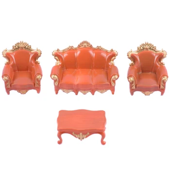 

1/20 European Style Sofa End Table Model Set Dollhouse Living Room Pretend Play Furniture Home Model Sand Table Ornaments
