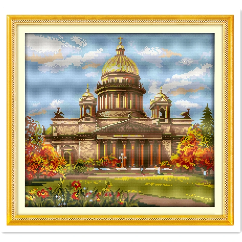 

Castle (6) Painting Chinese Counted Cross Stitch Pattern DMC Cross Stitch Fabric Embroidery Cross Set DIY SET Cross Stitch Kit