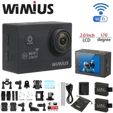 Wimius Q2 WiFi Full HD 1080p Action Camera Mini Sport Helmet Cam DVR Camcorder 30M Go Waterproof 40M Pro Outdoor DV 2 batteries