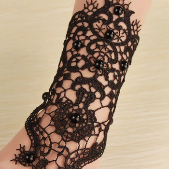 

24 Pcs/Lot Gorgeous Lace Bracelet indian jewelry Finger Chain Black Color Bangle Arm Band Hand Jewelry Girlfriend Bulk Wholesale
