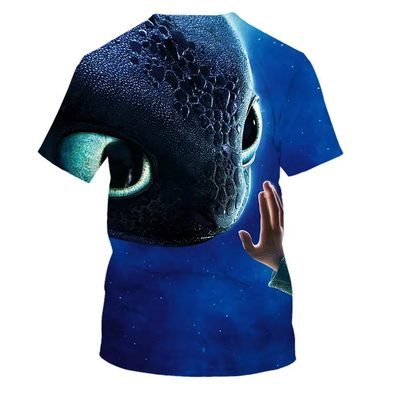 Новая летняя футболка для малышей футболка с 3D принтом «Как приручить дракона» топы для мальчиков и девочек, детская одежда, футболка