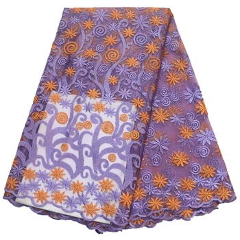 

lilac african lace fabric high quality french lace embroidery african tulle lace fabric for women dress