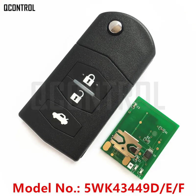 QCONTROL Автомобильный Дистанционный ключ Костюм для Mazda 5WK43449D или 5WK43449E или 5WK43449F 433 МГц M2 Demio M3 Axela M5 Premacy M6 Atenza без логотипа