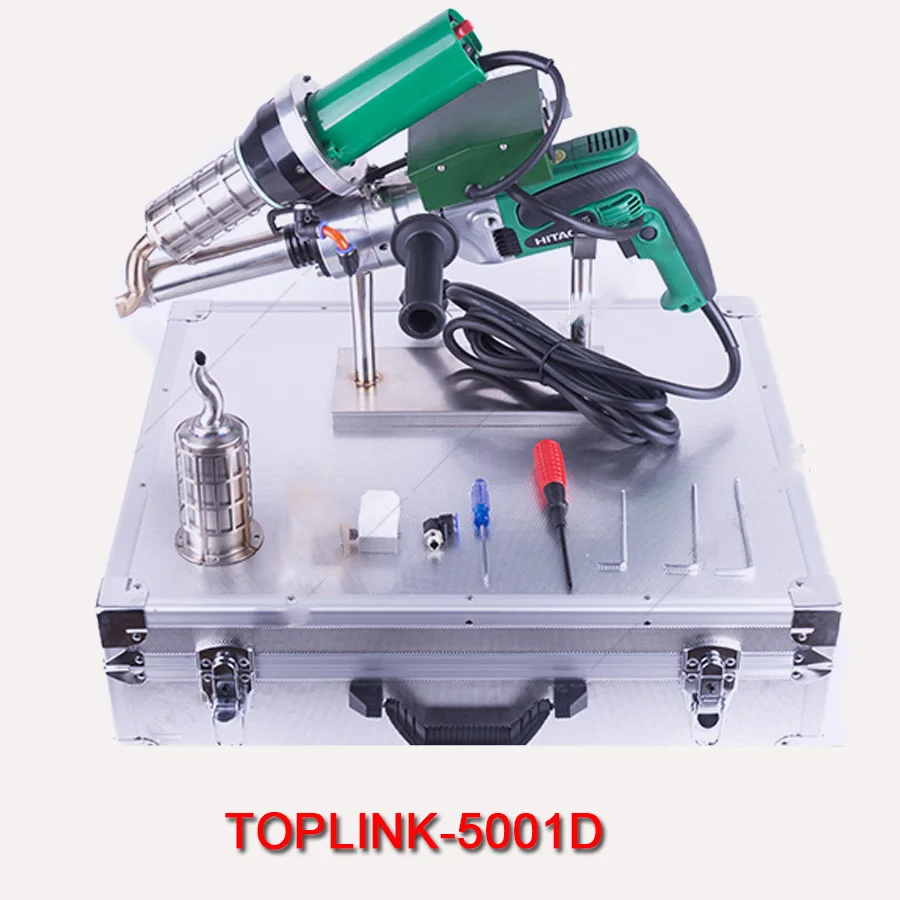 220 В TOPLINK-5001B HDPE/PP/экструдер для ПЭ пластиков пайки пластиковых экструзионных сварочных аппаратов горячего воздуха полуавтоматический сварочный пистолет для труб - Цвет: Package 8