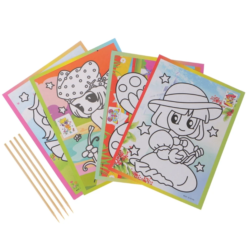 Magic Kids Rainbow Scratch Art Painting Book Scratching Paper Education handmade diy picture book child cartoon doodle draw pad Magic Kids Rainbow Scratch Art Painting Book Scratching Paper Education handmade diy picture book child cartoon doodle draw pad