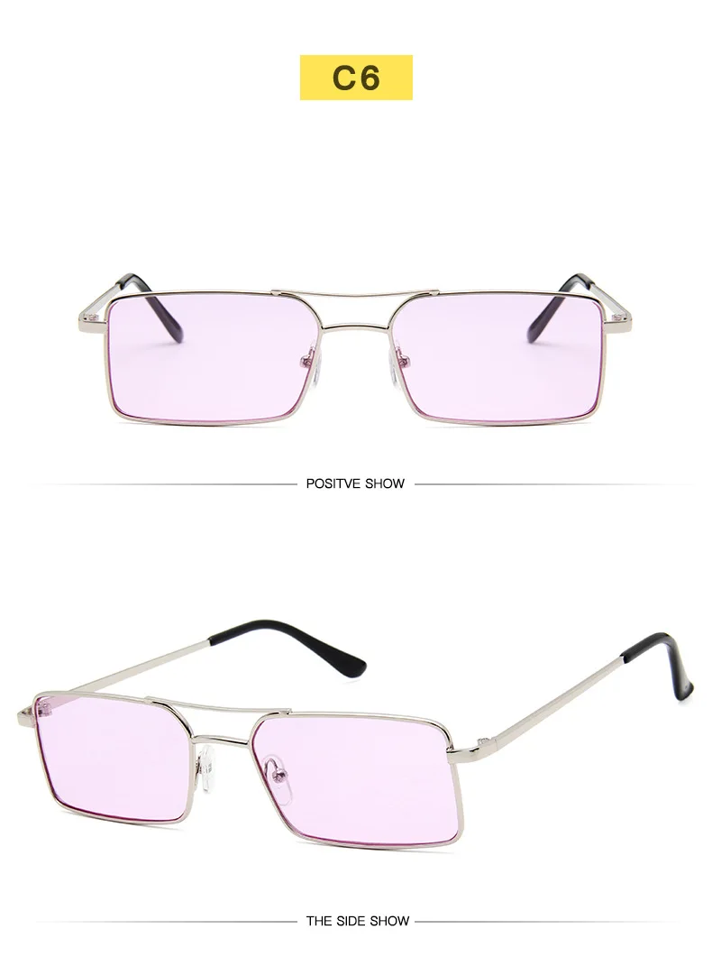 Металлические маленькие прямоугольные солнцезащитные очки для женщин Модные оттенки женские брендовые Oculos Feminino коричневые линзы солнцезащитные очки для женщин