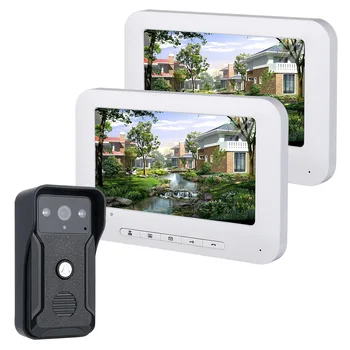 

Yobang Security Home Security Video Door Intercom 7"Inch Monitor Video Doorbell Door Phone Speakephone Intercom IR Camera System