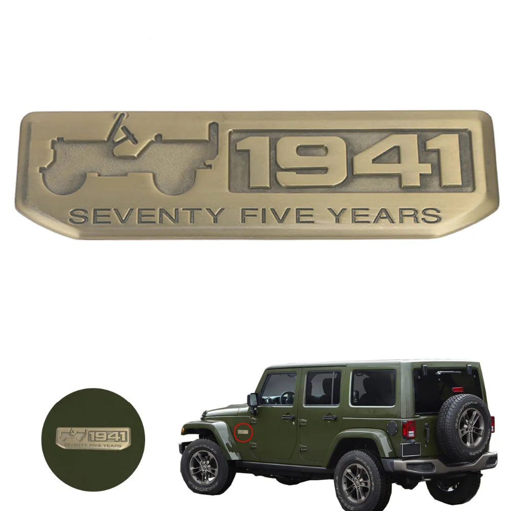 Vintage Bronze 1941 Seventy Five Years Anniversary Emblem Badge Decal Sticker for font b Jeep b