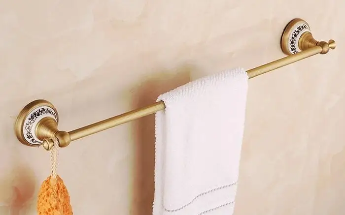 Высокое качество стеллаж для полотенец аксессуары для ванной комнаты цельное Латунное золото готовое полотенце бар полотенце держать аксессуары для ванной комнаты