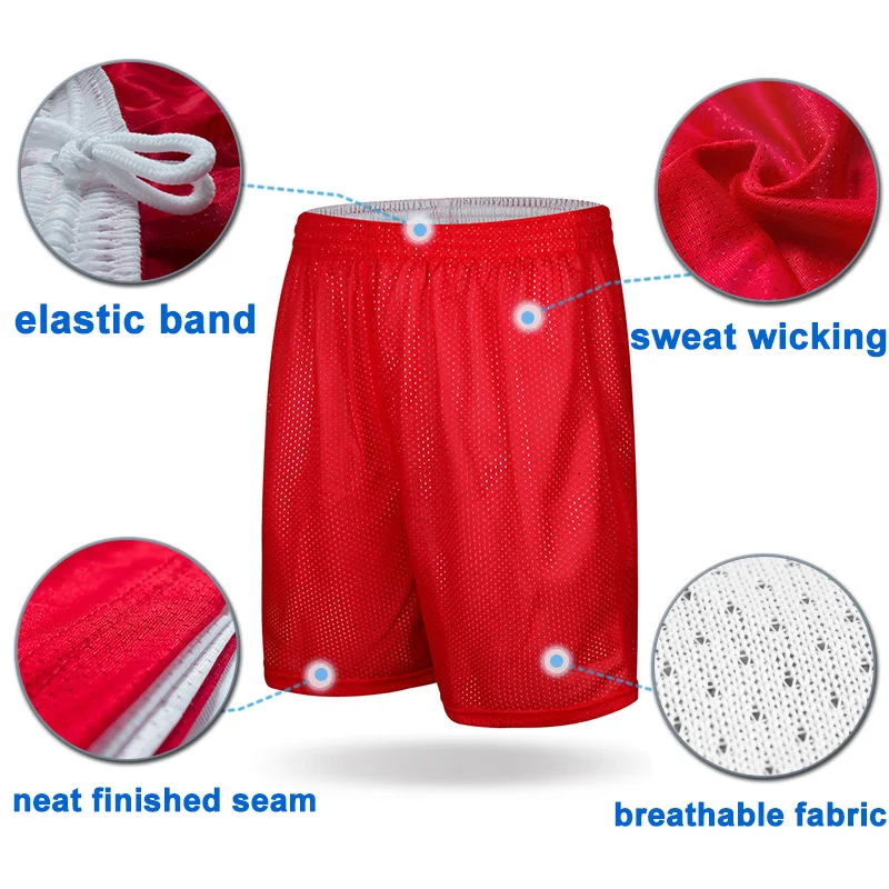 2017 New Double Side Basketball Shorts Men Loose Plus Size Quick Dry Breathable Sport Shorts Mens Running Training Gym Shorts 